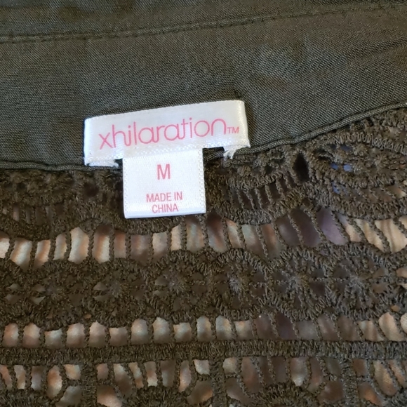 Xhilaration womens jacket green army utility sz M - Picture 7 of 8